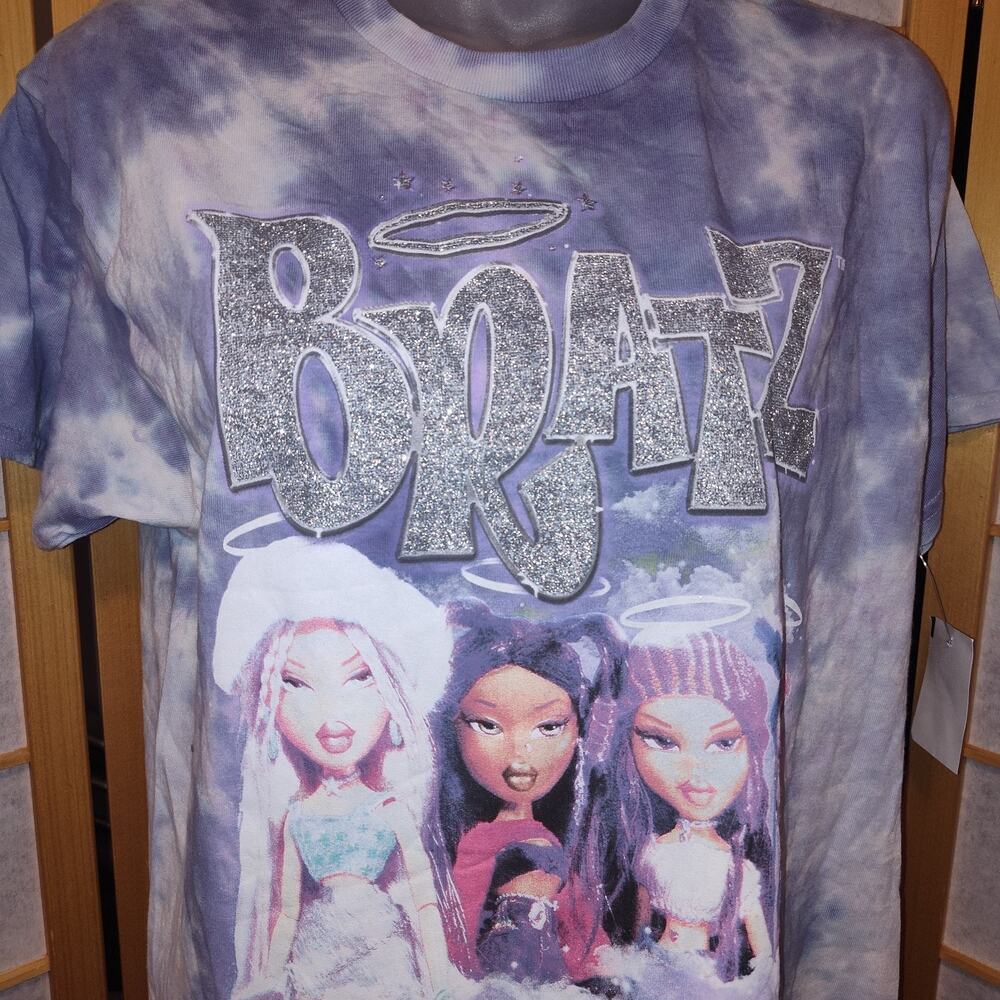 Bratz Women’s Gray Tie Dye Graphic Two ThousanD T Shirt Size M BG25 - Picture 3 of 4